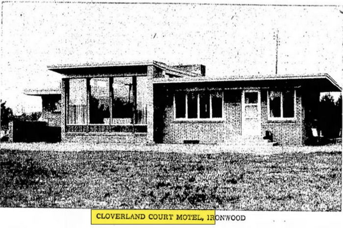 Budget Host Inn (Cloverland Court Motel, Cloverland Motel) - Aug 1954 News Photo (newer photo)